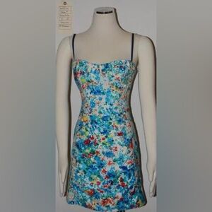 nanette lepore multi color dress with removable straps